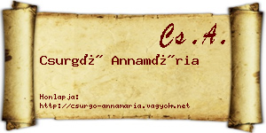 Csurgó Annamária névjegykártya