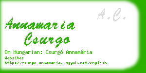 annamaria csurgo business card